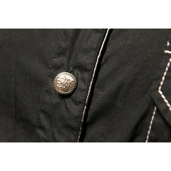 El General Black Collared Button Down Shirt Embroidered Spirit of fire Bird XL - Picture 4 of 9